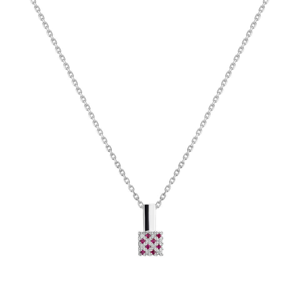 Diamond pendant with Ruby Inés