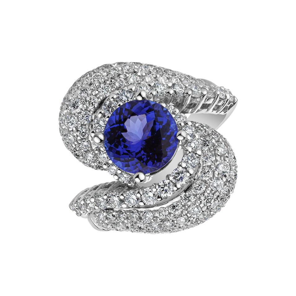 Diamond ring with Tanzanite Eminence of Heaven