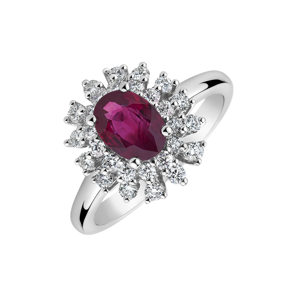 Diamond ring with Ruby Fancy Empire