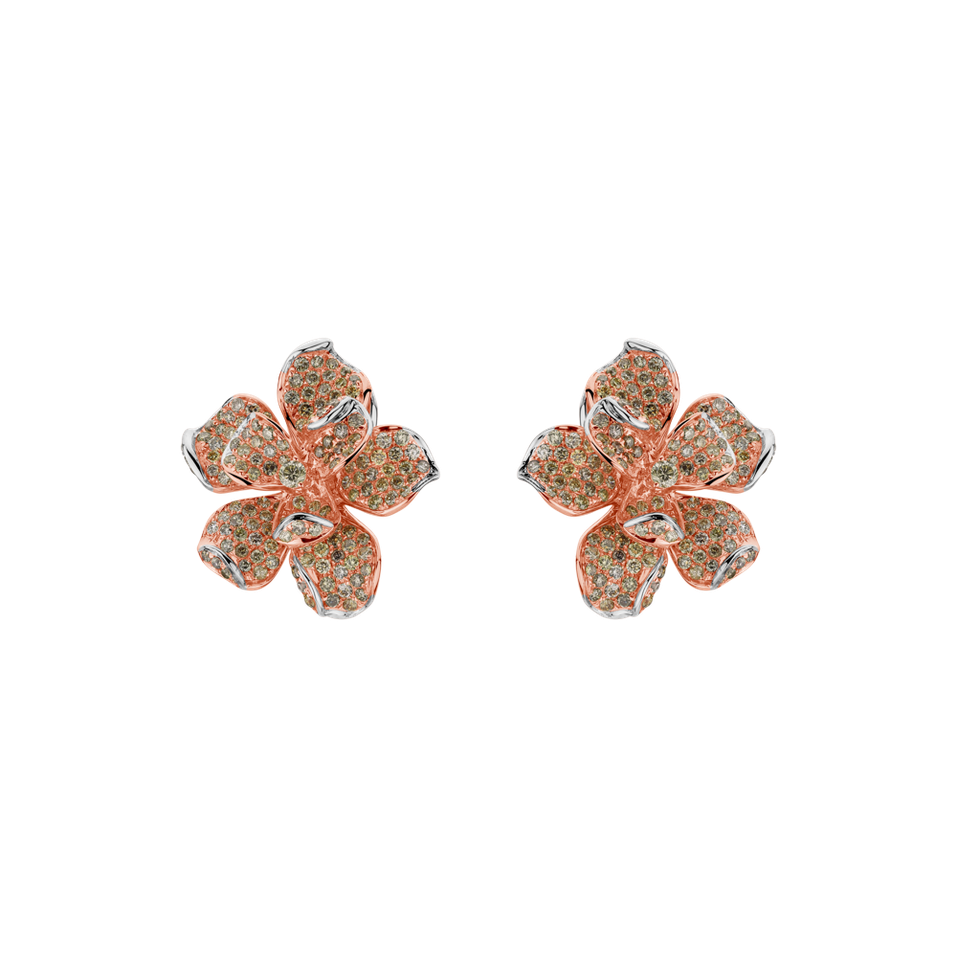 Earrings with brown diamonds Arabic Magnolia