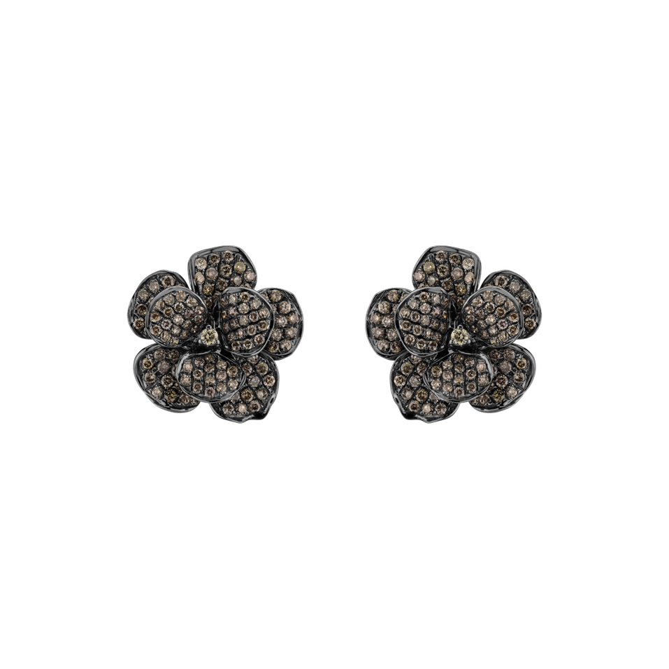 Earrings with brown diamonds Sinful Magnolia