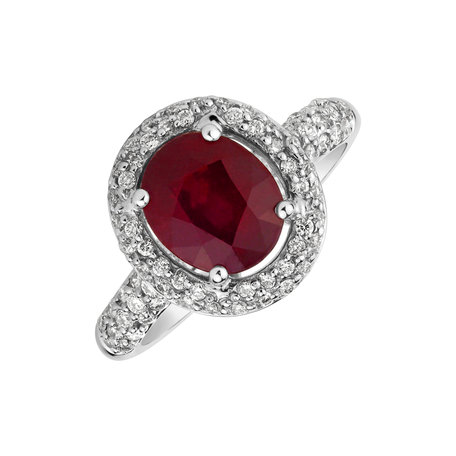 Diamond ring with Ruby Anika