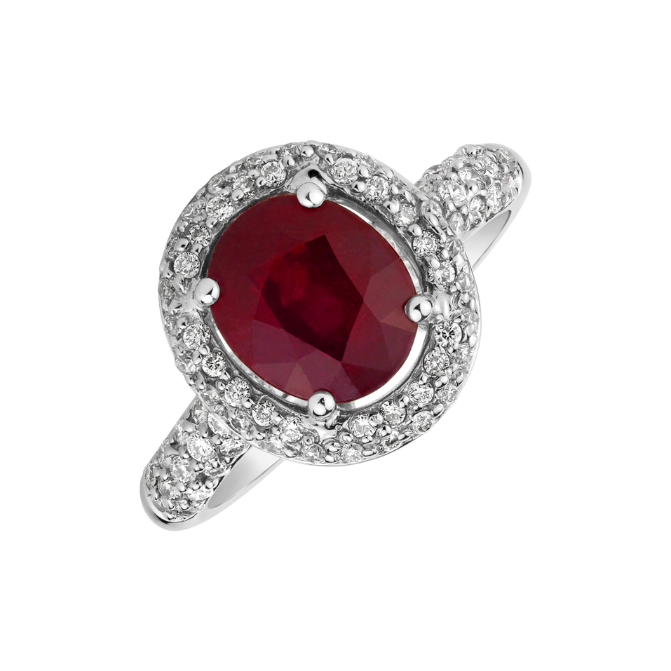 Diamond ring with Ruby Anika