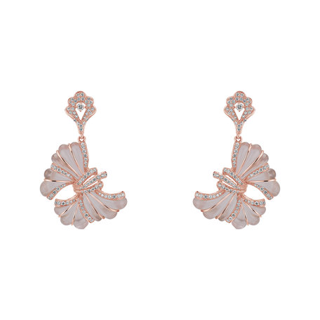 Diamond earrings and Rose Quartz Papillon Dream