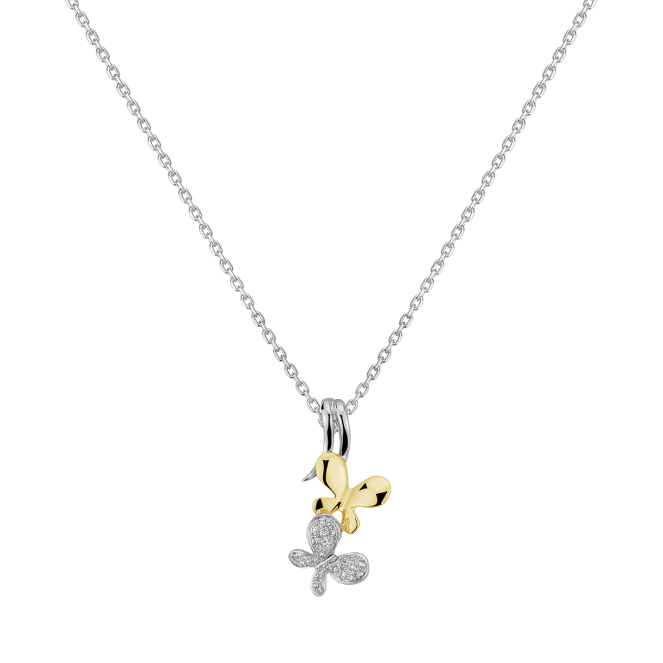 Diamond pendant Butterflies in Love