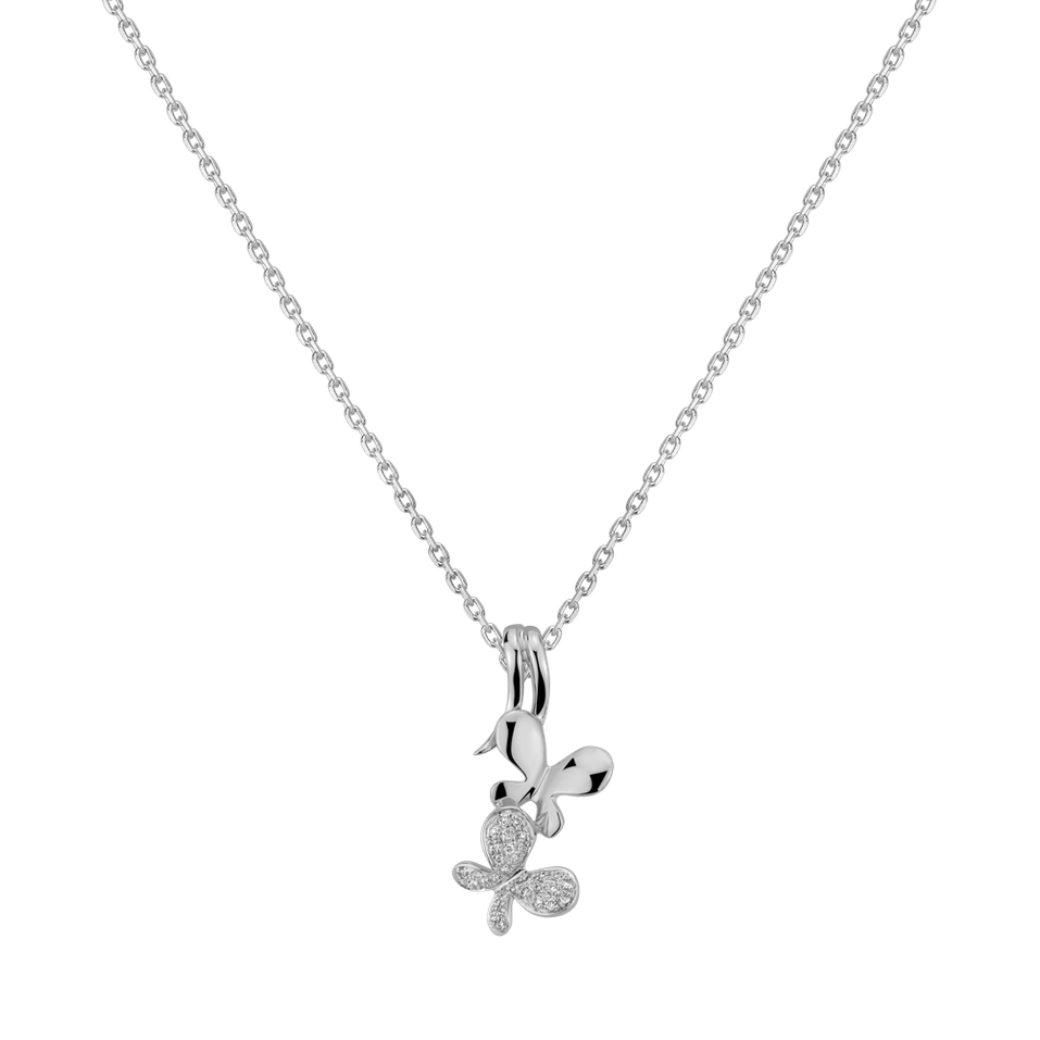 Diamond pendant Butterflies in Love