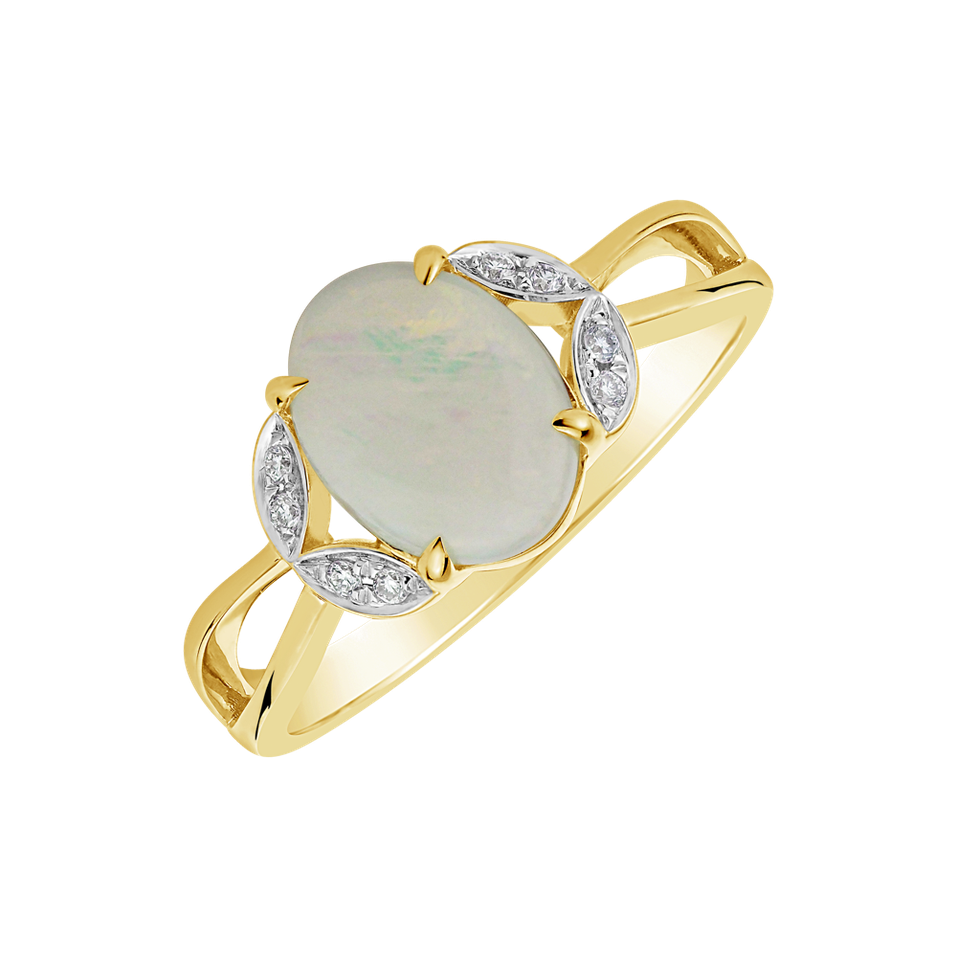 Diamond ring with Opal Fun Euphoria