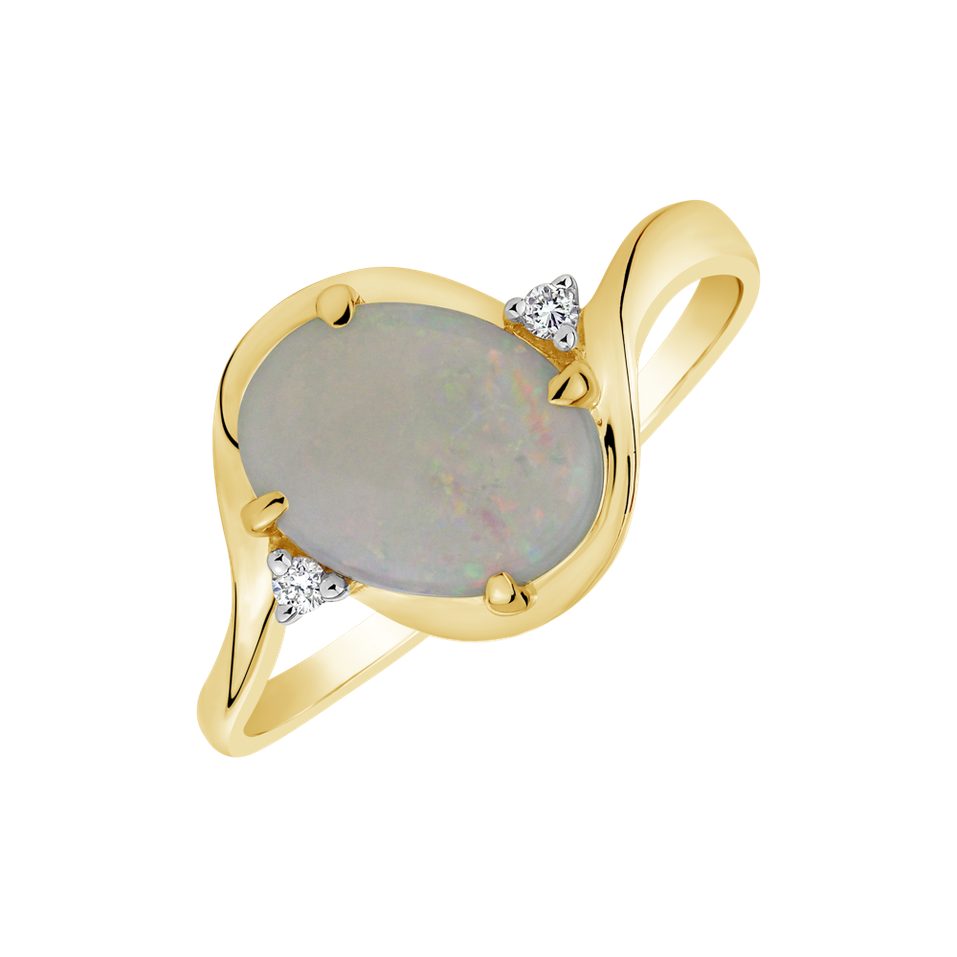 Diamond ring with Opal Faith Bell