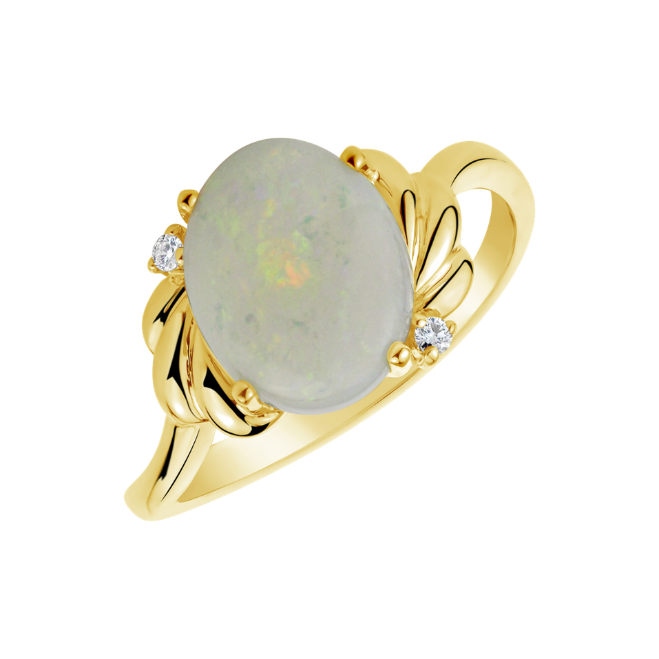 Diamond ring with Opal Ariel Brooks