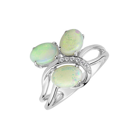 Diamond ring with Opal Freshman