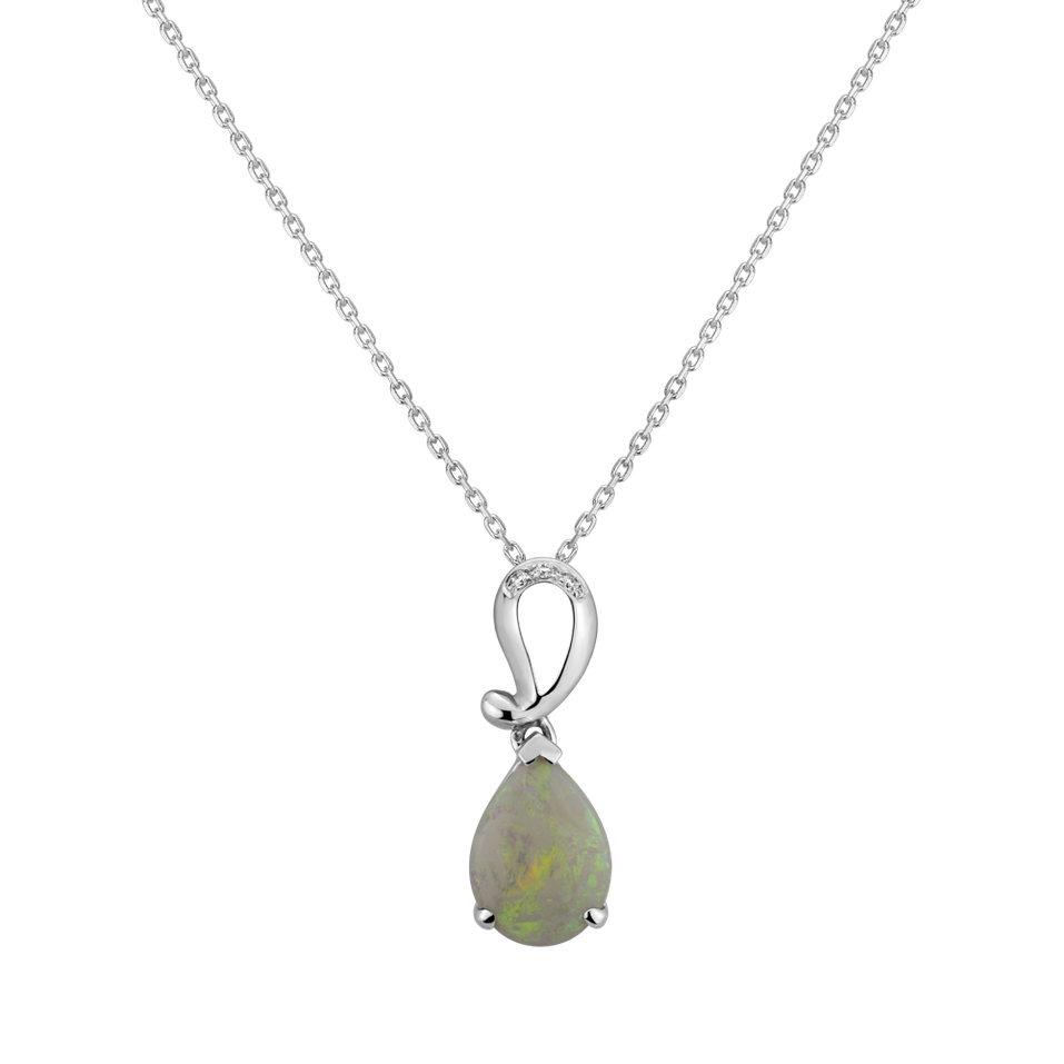 Diamond pendant with Opal Lushed Land