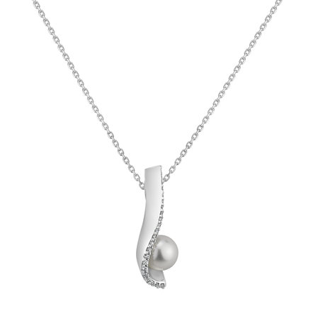 Diamond pendant with necklace and Pearl Lost Ocean