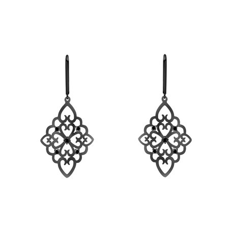 Earrings with black diamonds Folk Treasure