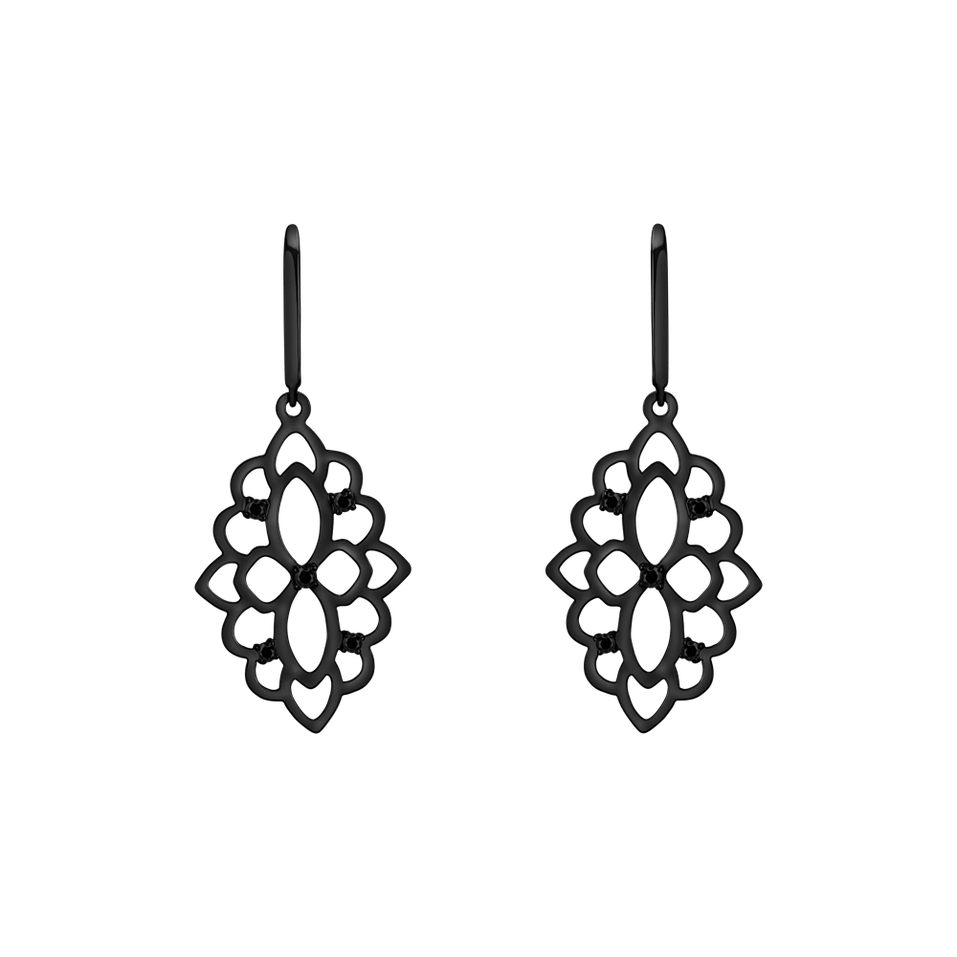 Earrings with black diamonds Folk Heritage