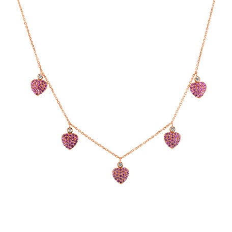 Diamond necklace with Sapphire Heart Symphony