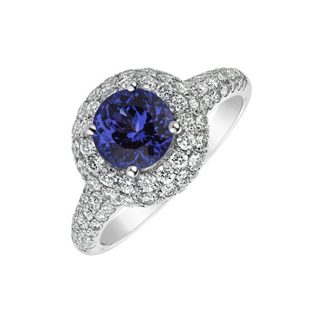 Diamond ring with Tanzanite Cleopatra Star