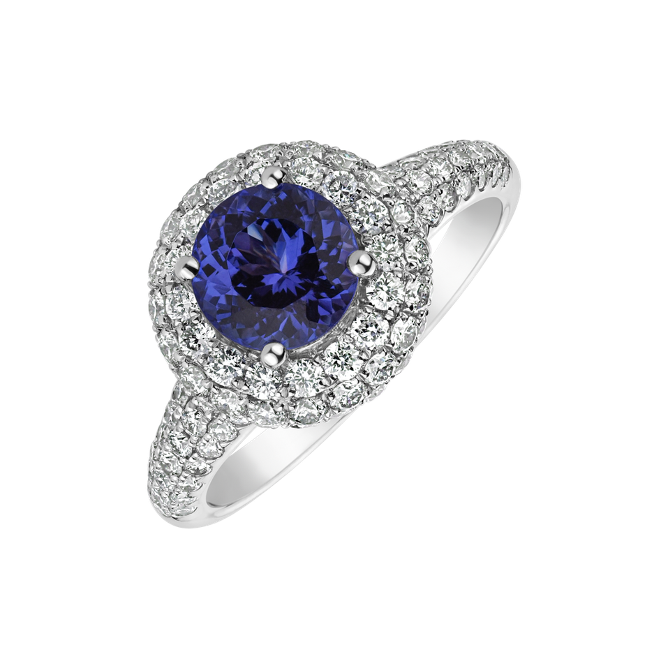 Diamond ring with Tanzanite Cleopatra Star