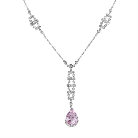 Necklace with Kunzite and diamonds Purple Lonely