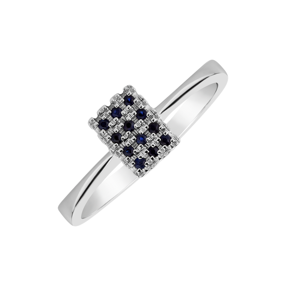 Ring with Sapphire Galaxy Mosaic