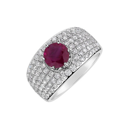 Diamond ring with Ruby Red Sky