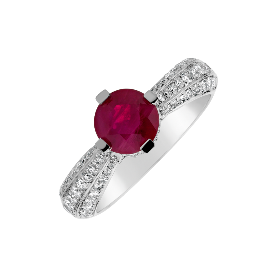 Diamond ring with Ruby Stone of  Love