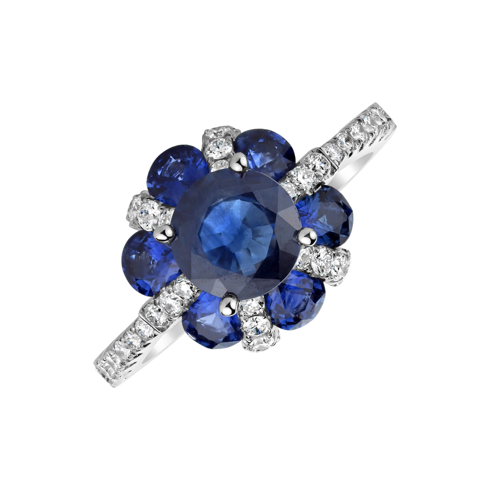 Diamond ring with Sapphire Cleopatra Passion