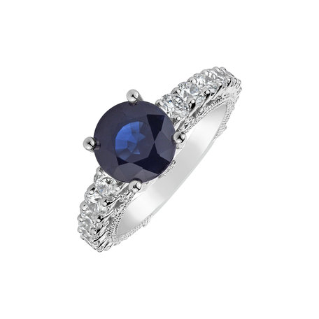 Diamond ring with Sapphire Cleopatra Love