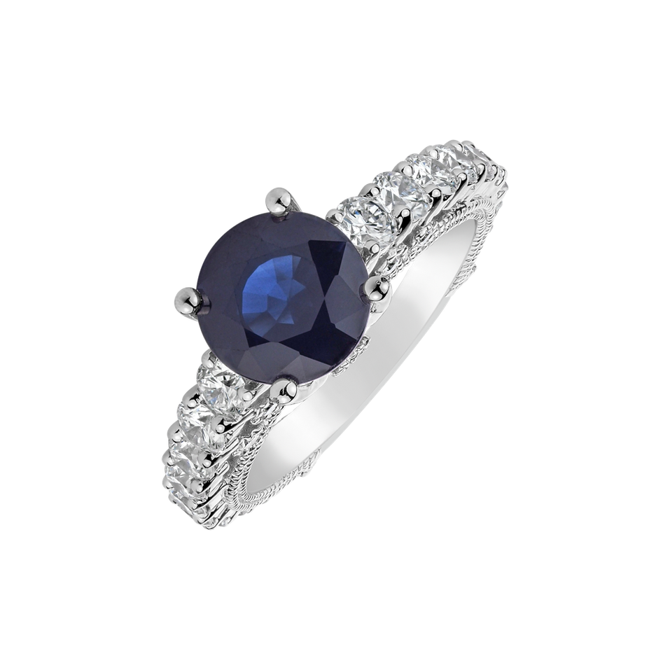 Diamond ring with Sapphire Cleopatra Love