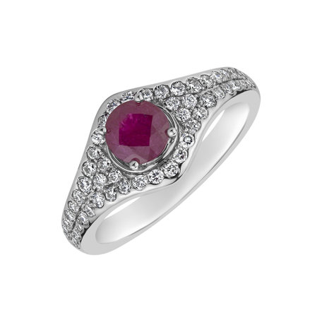 Diamond ring with Ruby Red Star