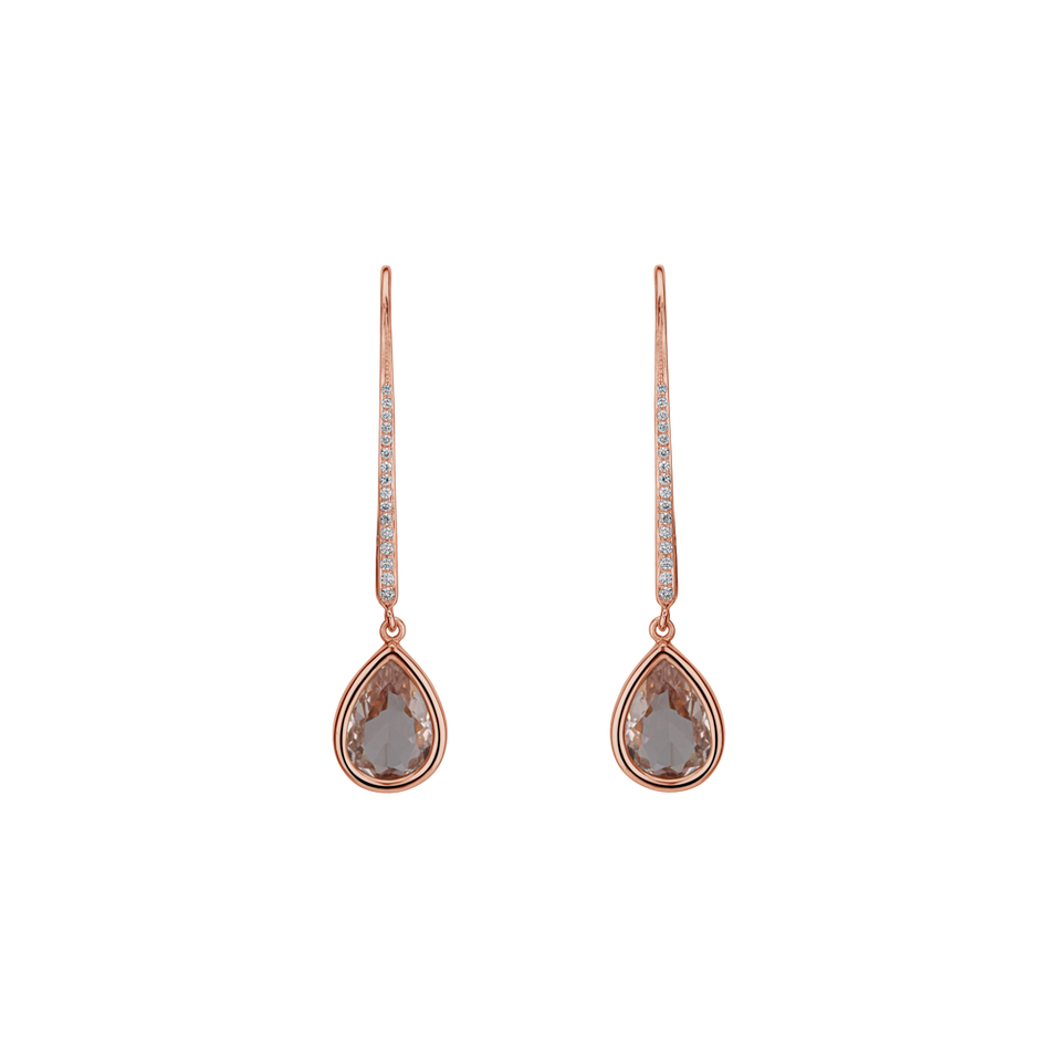 Diamond earrings with Morganite Baroque Sin