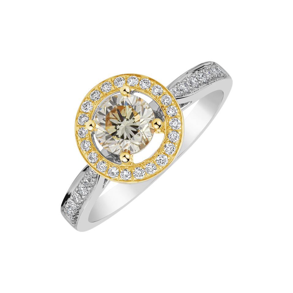 Ring with yellow and white diamonds Liuxury Rays