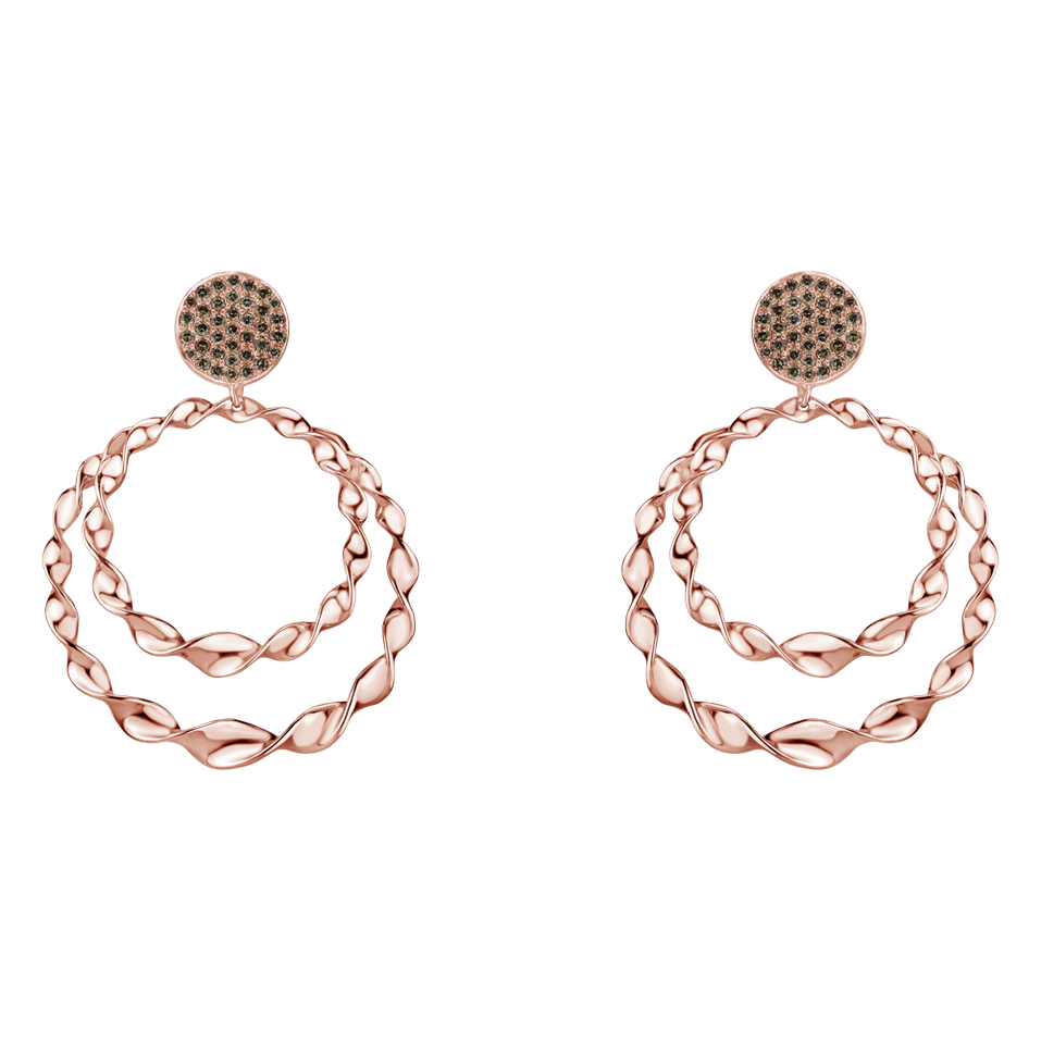 Earrings with brown diamonds Arabic Treasure