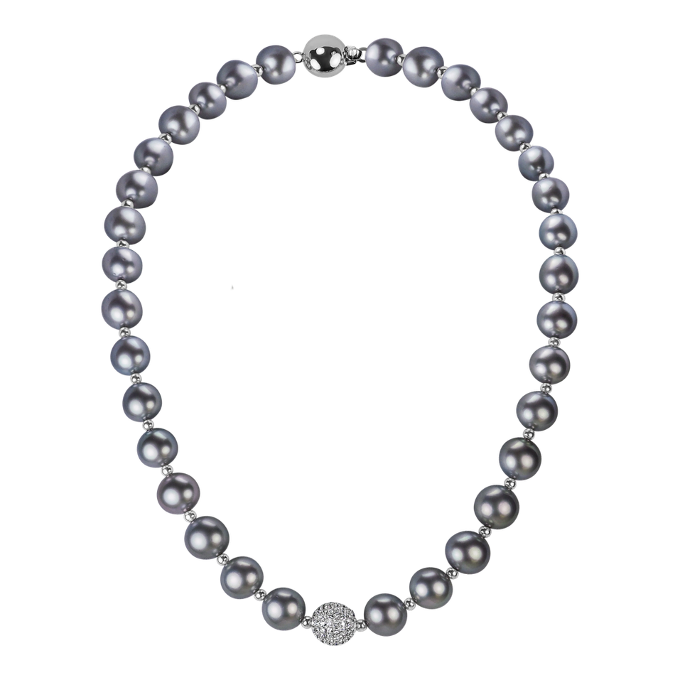 Diamond necklace with Pearl Charming Poetic