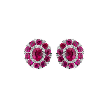 Diamond earrings and Ruby Lovely Twist