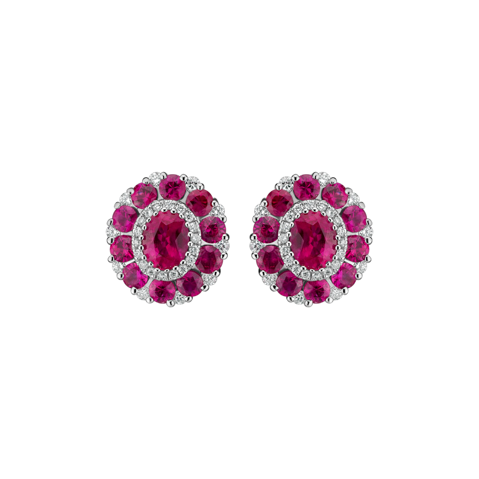 Diamond earrings and Ruby Lovely Twist