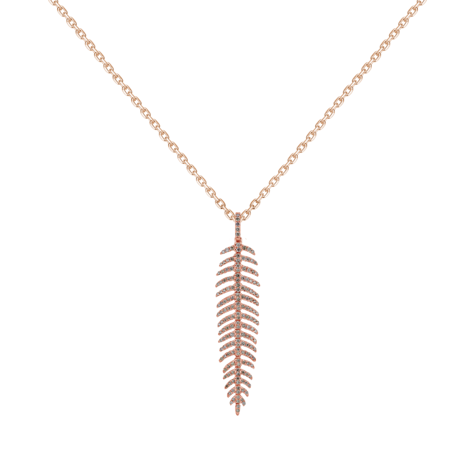 Pendant with brown diamonds Amazing Feather