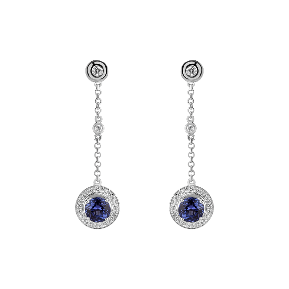 Diamond earrings with Tanzanite Space Opera