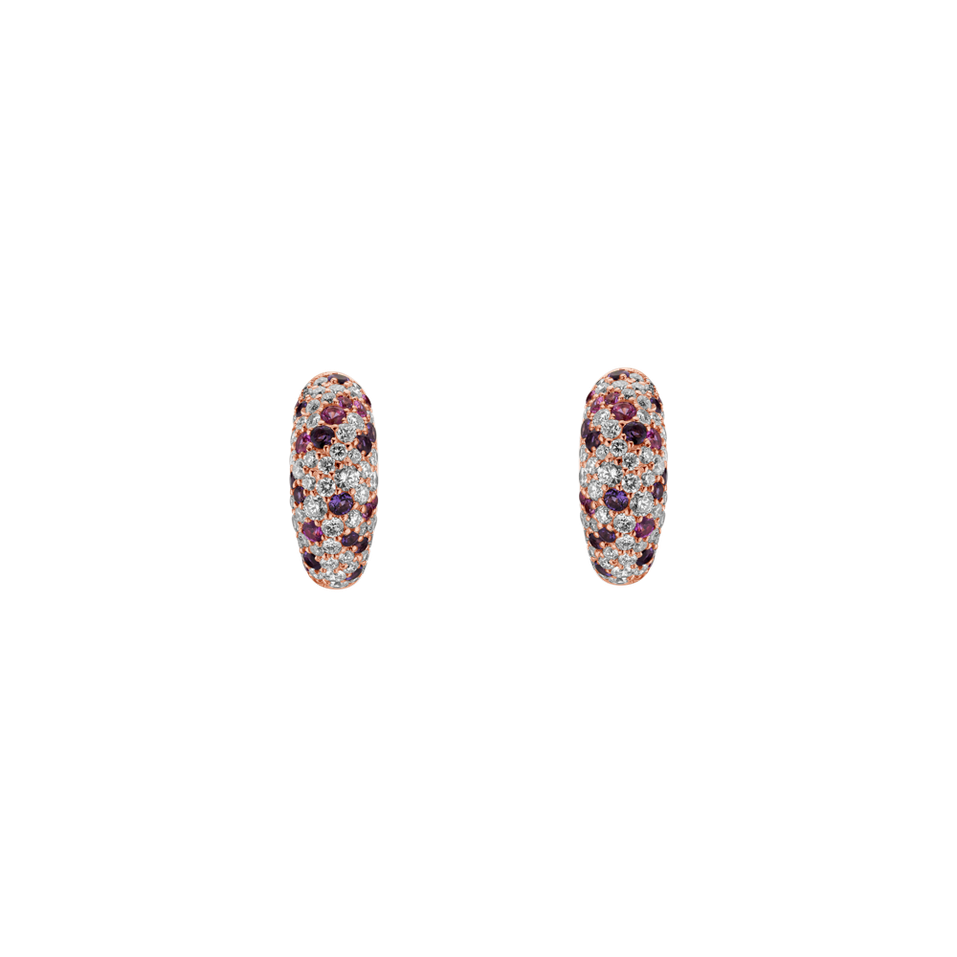 Diamond earrings, Amethyst and Sapphire Galaxy Fantasy