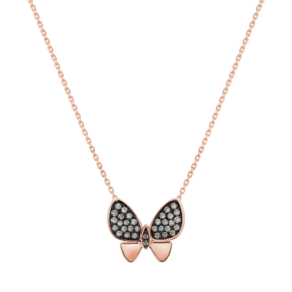 Pendant with brown diamonds Butterfly Night