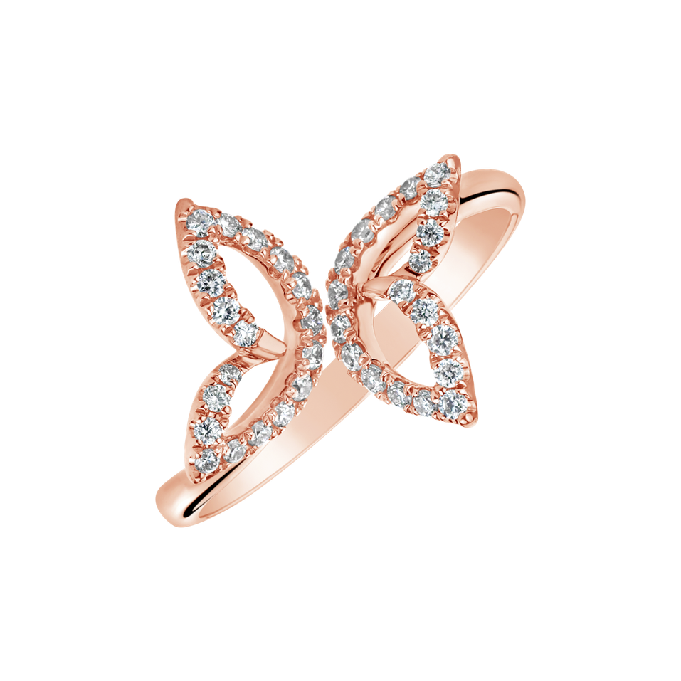 Diamond ring Butterfly Silhuette