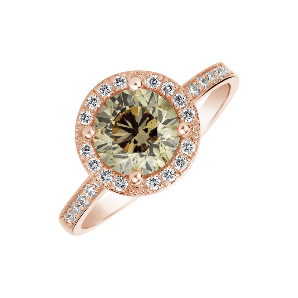 Ring with brown and white diamonds Sin Signature