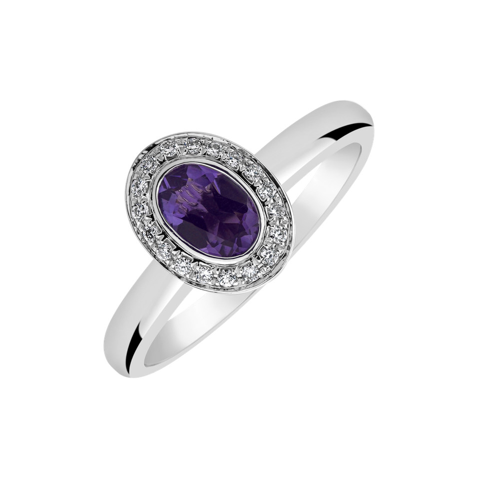 Diamond rings with Amethyst Vibrant Vivace