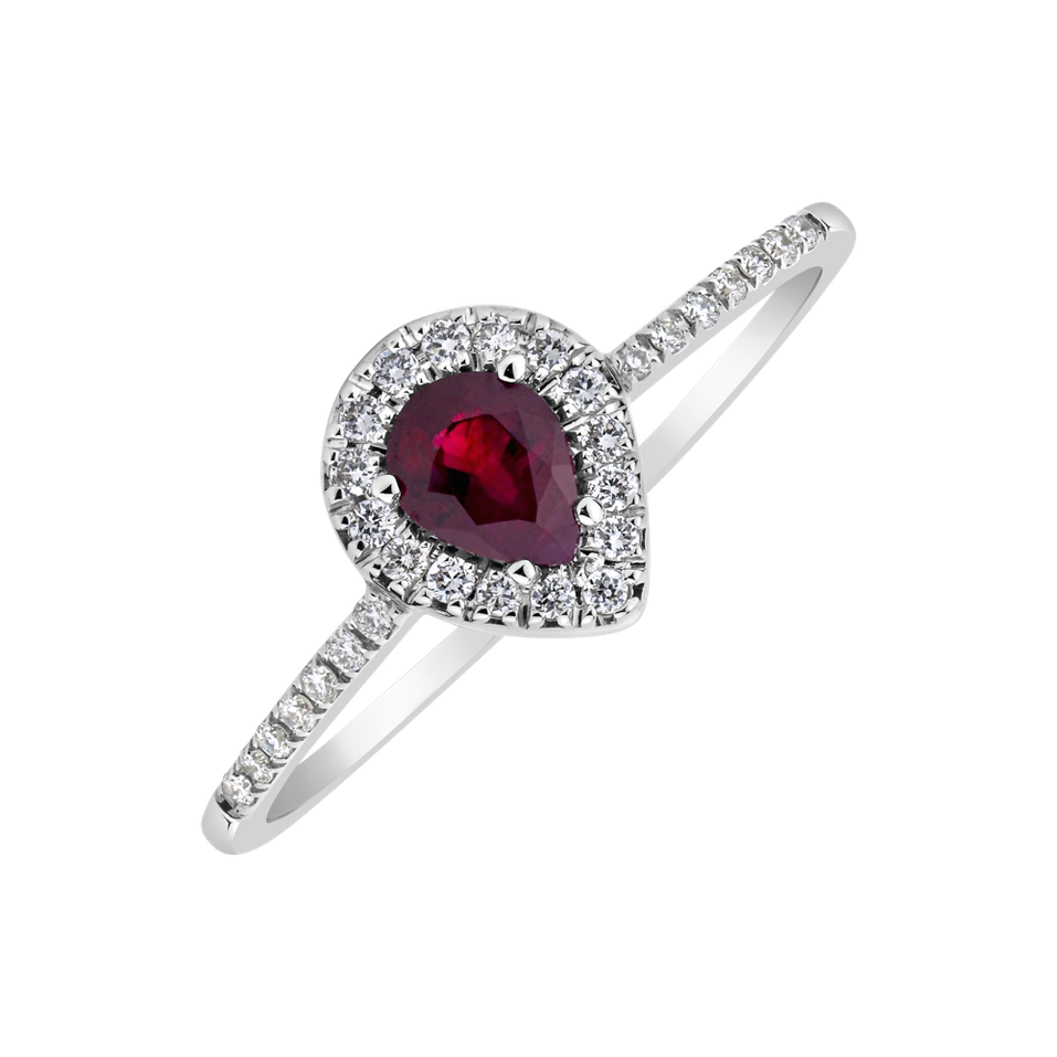 Diamond ring with Ruby Sovereign Shine