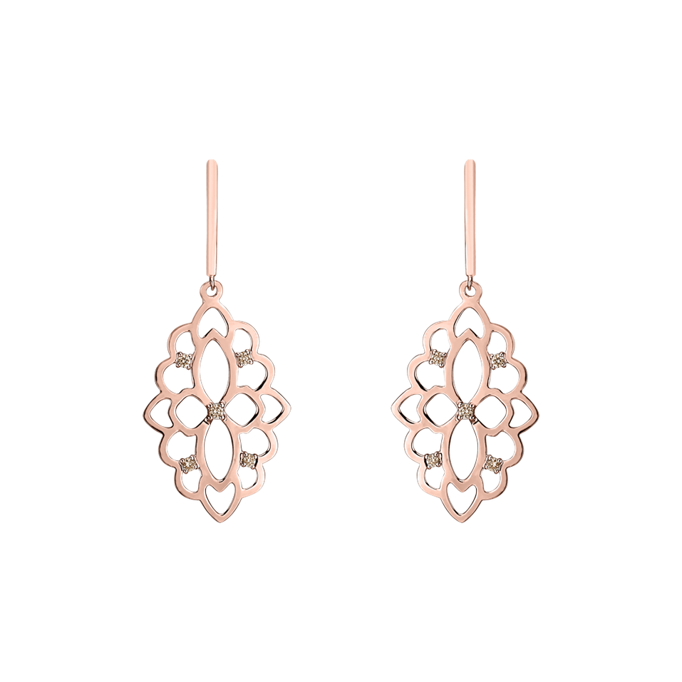 Earrings with brown diamonds Folk Heritage