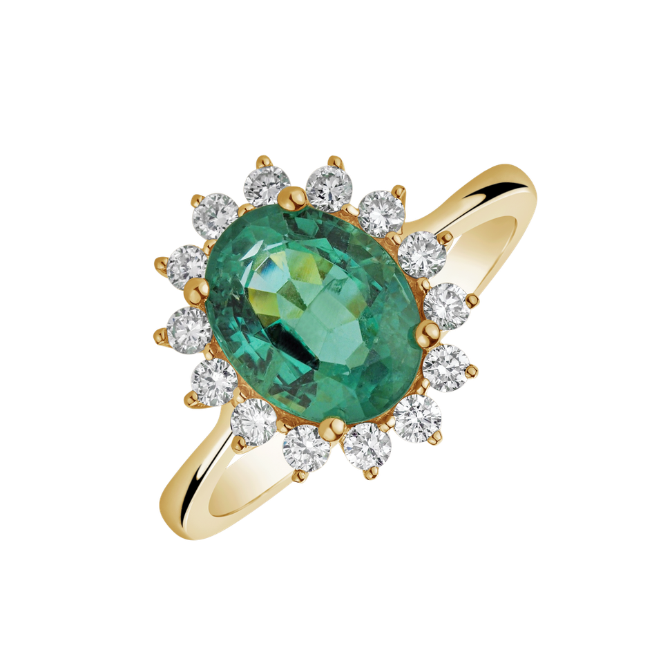 Diamond ring with Emerald Fabulous Lady