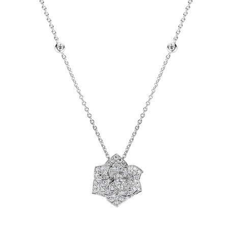 Necklace with white diamonds Dendrobium Orchid