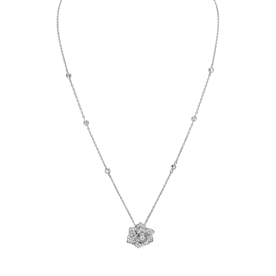 Necklace with white diamonds Dendrobium Orchid