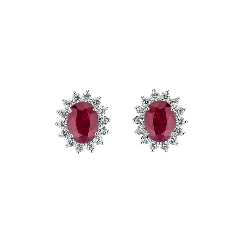 Diamond earrings with Ruby Princess Sparkle