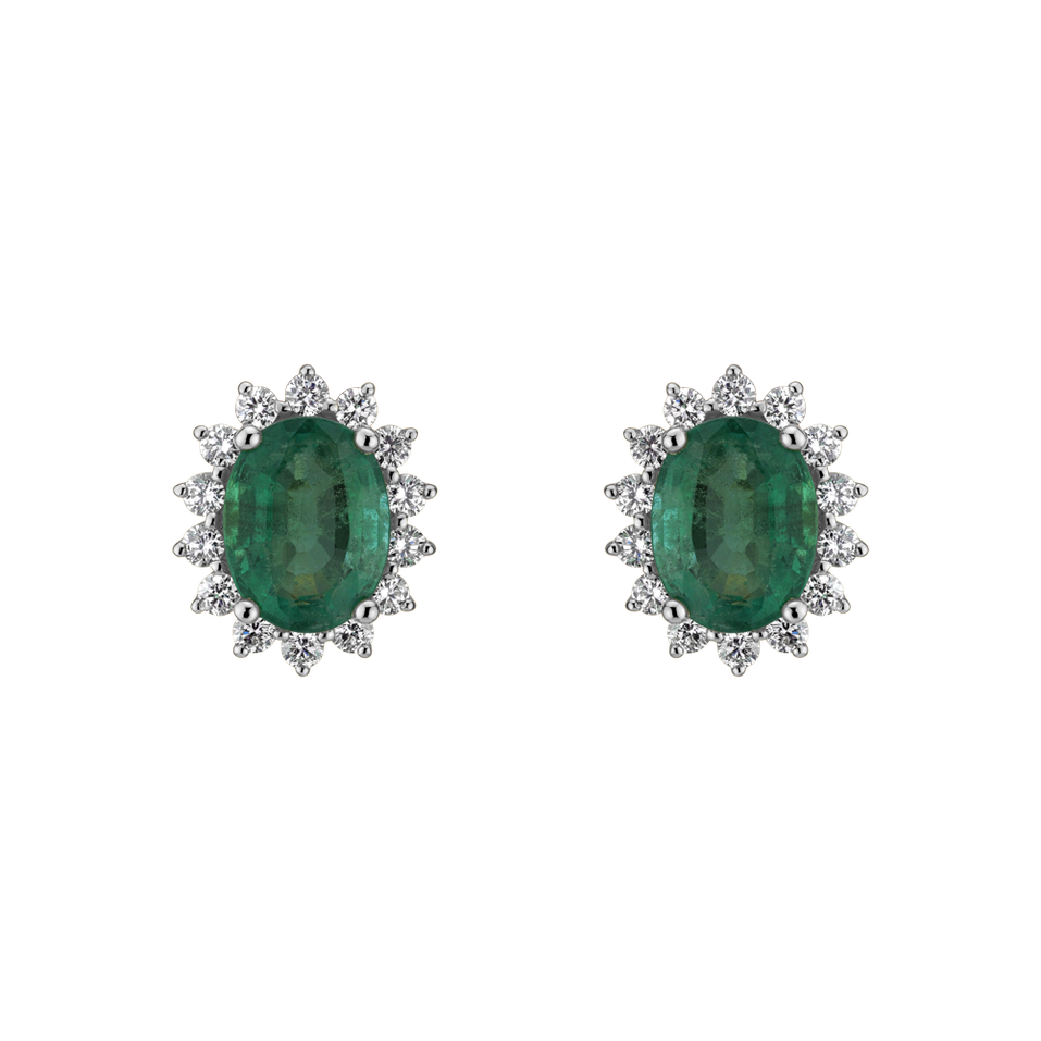 Diamond earrings with Emerald Princess Sparkle