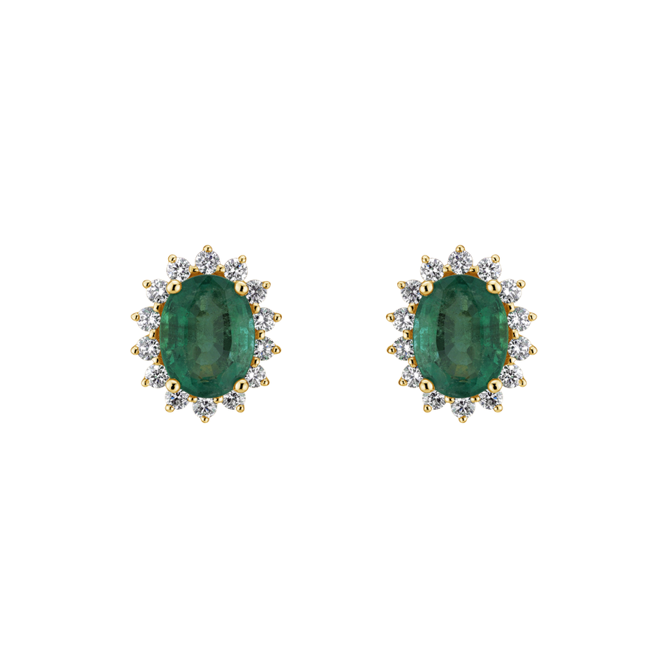 Diamond earrings with Emerald Princess Sparkle